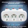 EU Plug Extension Socket 1 To 3 Way AC Outlets With ON/OFF Switch European Standard Conversion Power Extension Socket Adapter