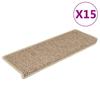 Vidaxl Samoprzylepne Nakładki Na Schody, 15 Szt., 65X21X4 Cm, Piaskowe