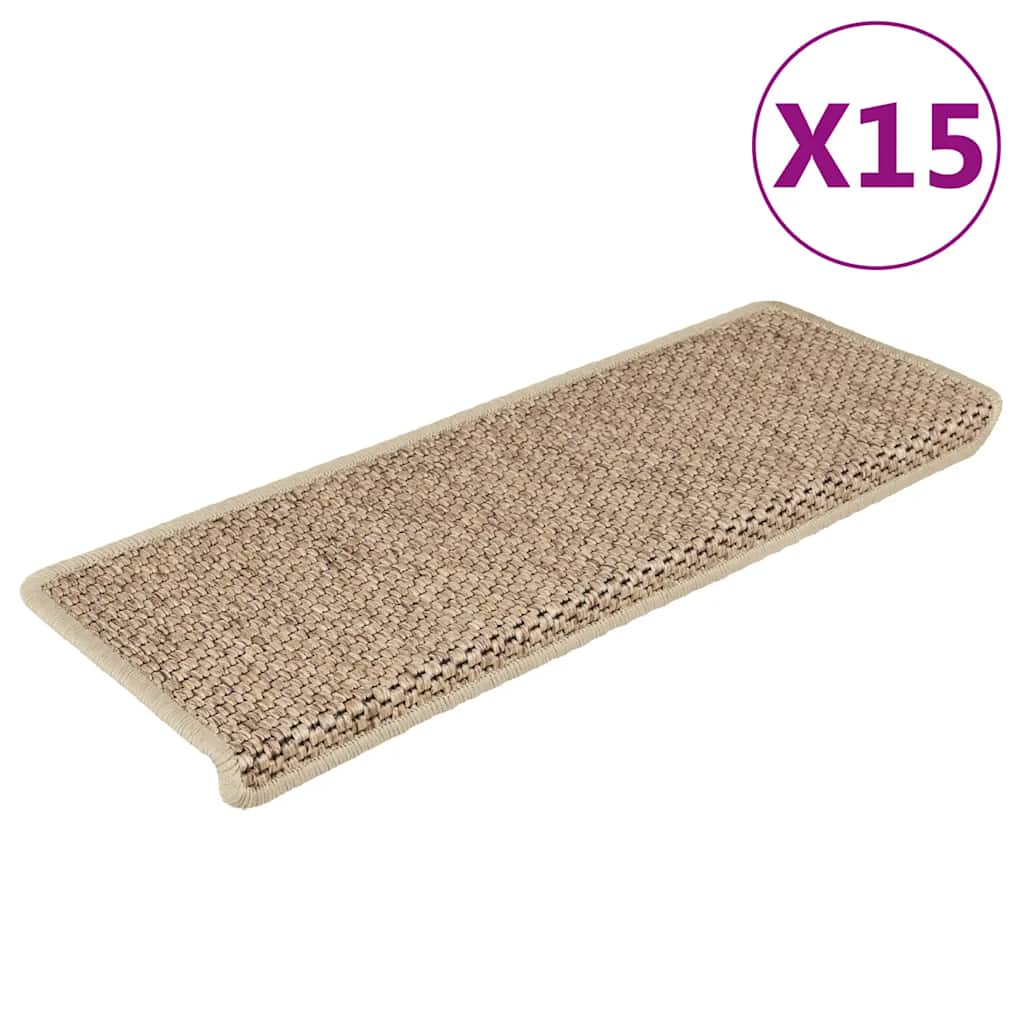 Vidaxl Samoprzylepne Nakładki Na Schody, 15 Szt., 65X21X4 Cm, Piaskowe
