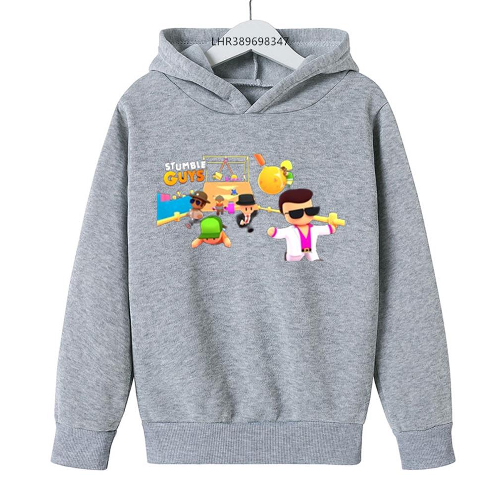 Stumble Guys Autumn Winter Sweatshirt Tops Hoodie Children's Hoodie Clothing Suitable for 3-12 Years Boys Girls Hood Outerwear