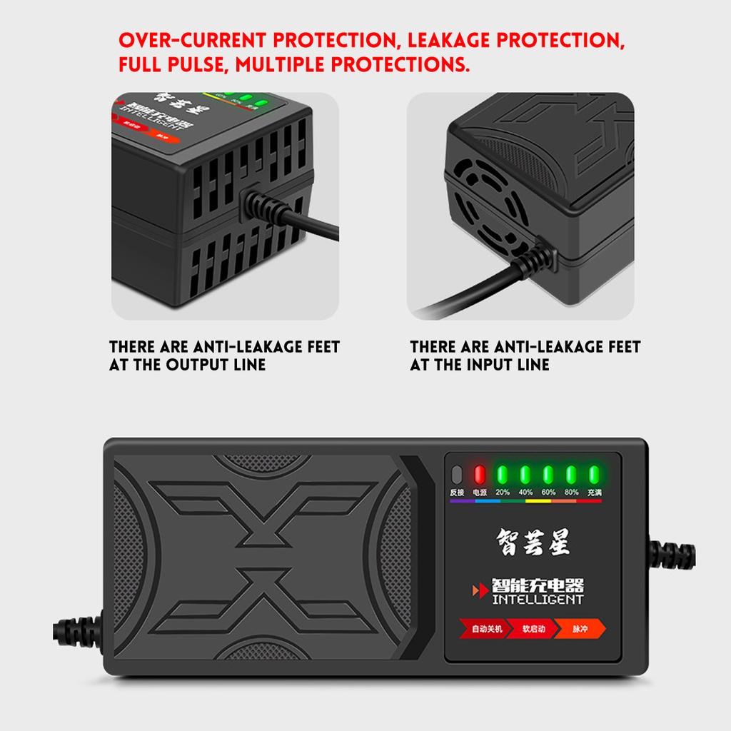 Electric vehicle charger With 7 light display power display current protection/ leakage protection/full pulse