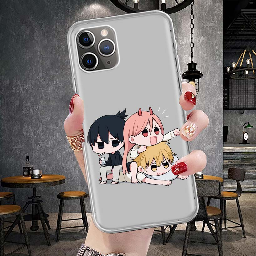 C-Chainsaw Mans Cute Soft Phone Case For IPhone 11 17 Air 16E 16 Pro Max 15 + 14 Plus 13 Mini 12 Apple 7 SE 8 Fundas Coque 11 17
