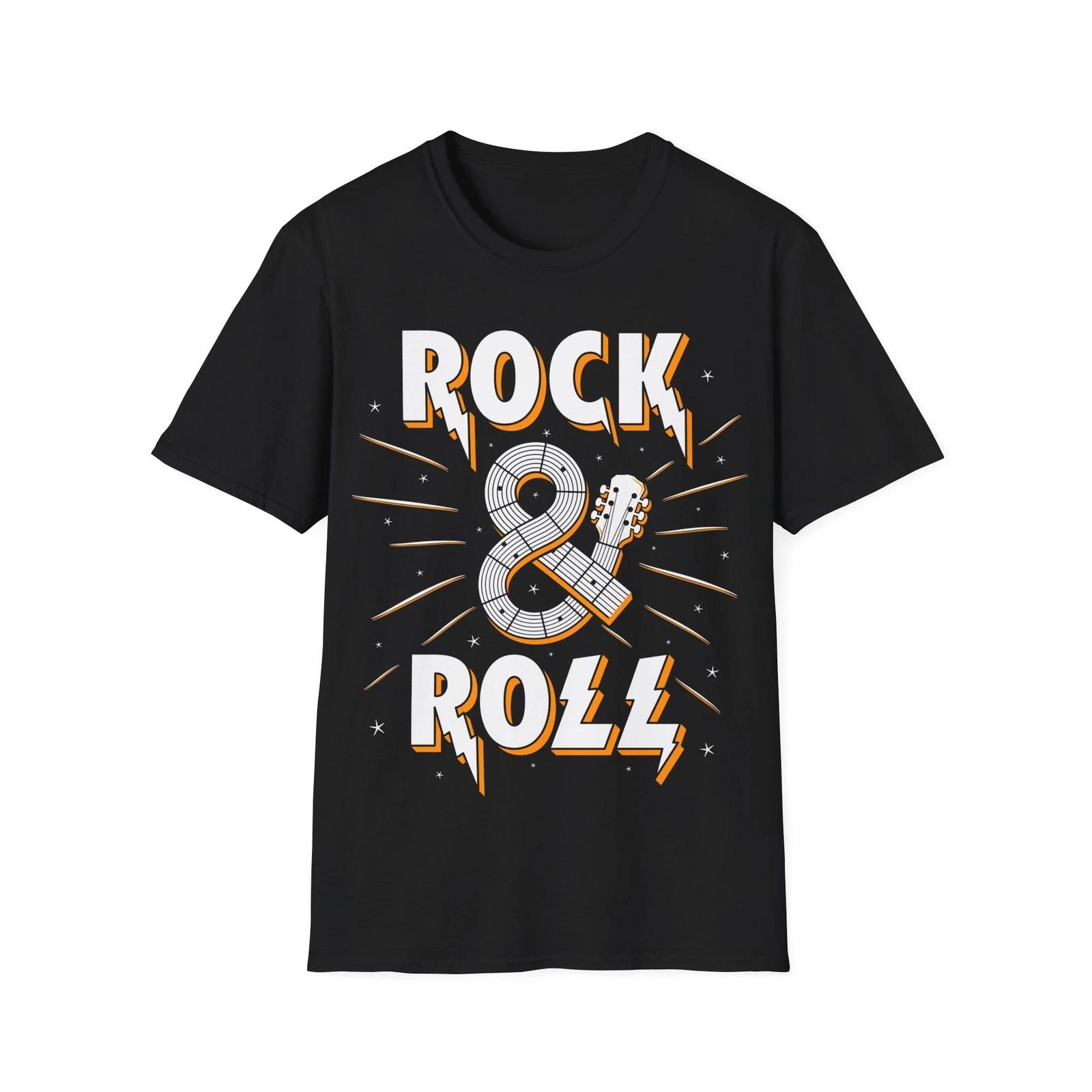 Футболка Rock n Roll Guitar, Унисекс футболка софтстайл, Топ для меломана, Рокерская футболка 2XL
