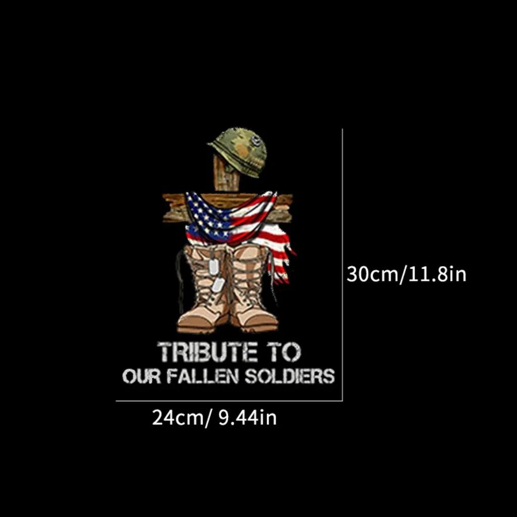 TRIBUTE TO OUR FALLEN SOLDIERS VETERANS Car Stickers Windshield Bumper Decoration Memorial Day Decals Removable Auto Accessories