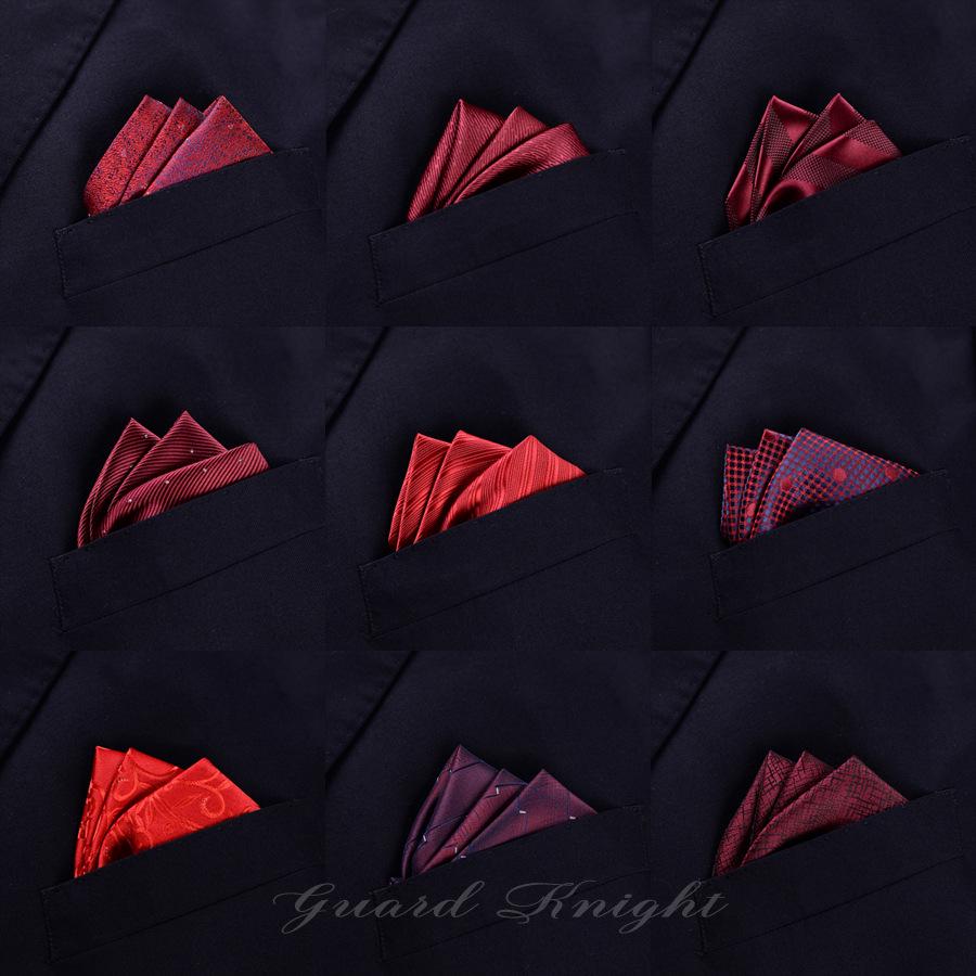 Men's British Red Pocket Square for Business or Wedding