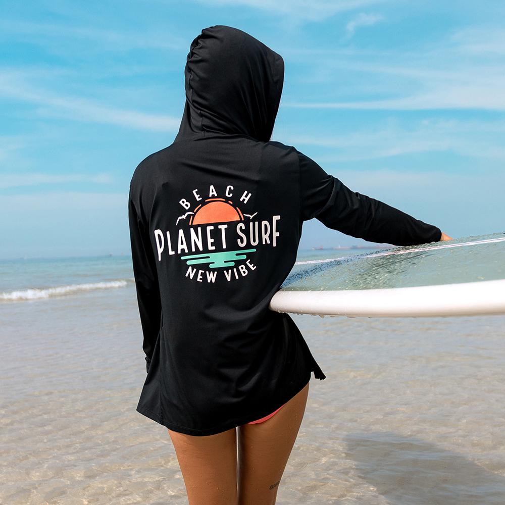 Peullaenisseopeu Women'S Hooded Rash Guard Ps037Buwt