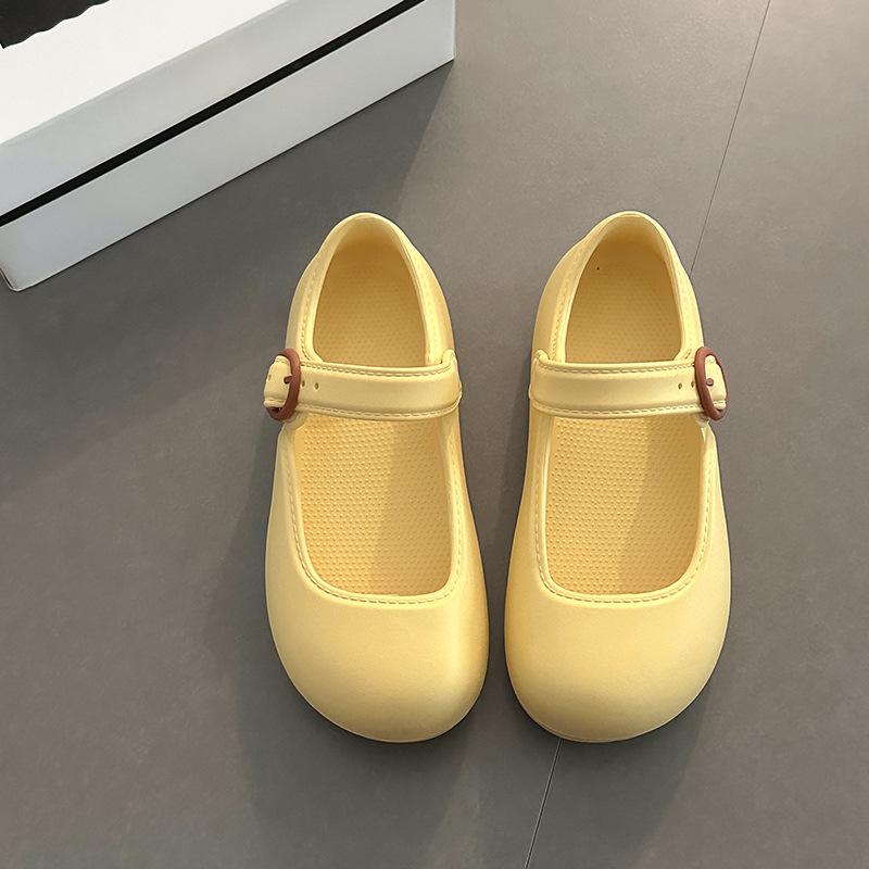 Korean version of design sandals round head shallow mouth Mary Jane shoes women's summer new thick-soled versatile casual flat-soled single shoes