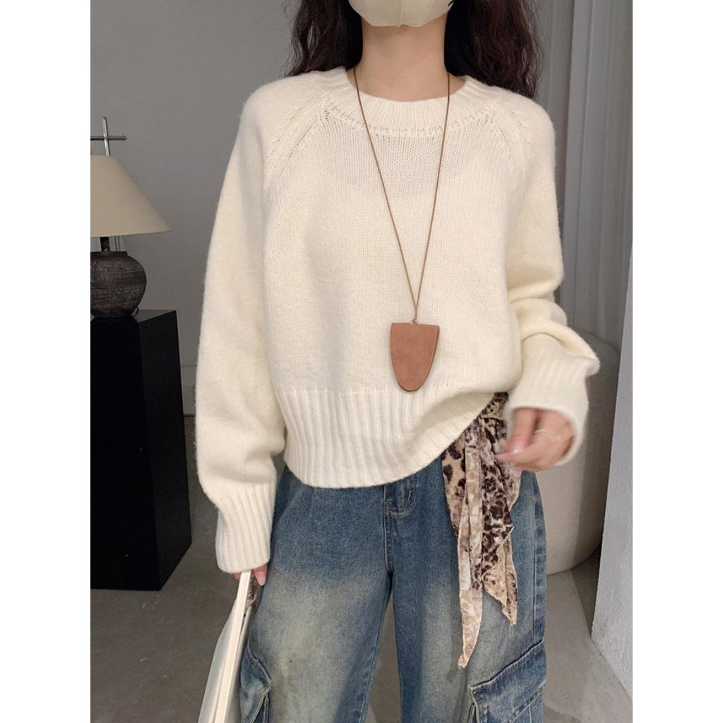 Ladies, Raglan Sleeves, Knitwear, Front Shoulder, Sweater, Long Sleeved, Warm Top