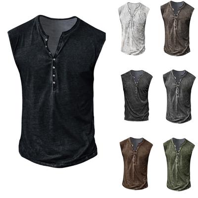 Herre Sommer Surf Strand Tanktop Afslappet Åndbar Ærmeløs Top Løs Print Tanktop Mand Skjorte