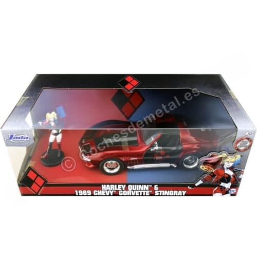 JADA TOYS 1/24 Scale HWR DC Bombshells 1969 Corvette Stingray with Harley Quinn Diecast Model Car