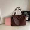 Vintage Tote Bag PU Large Capacity Shoulder Bag Women's Travel Bag