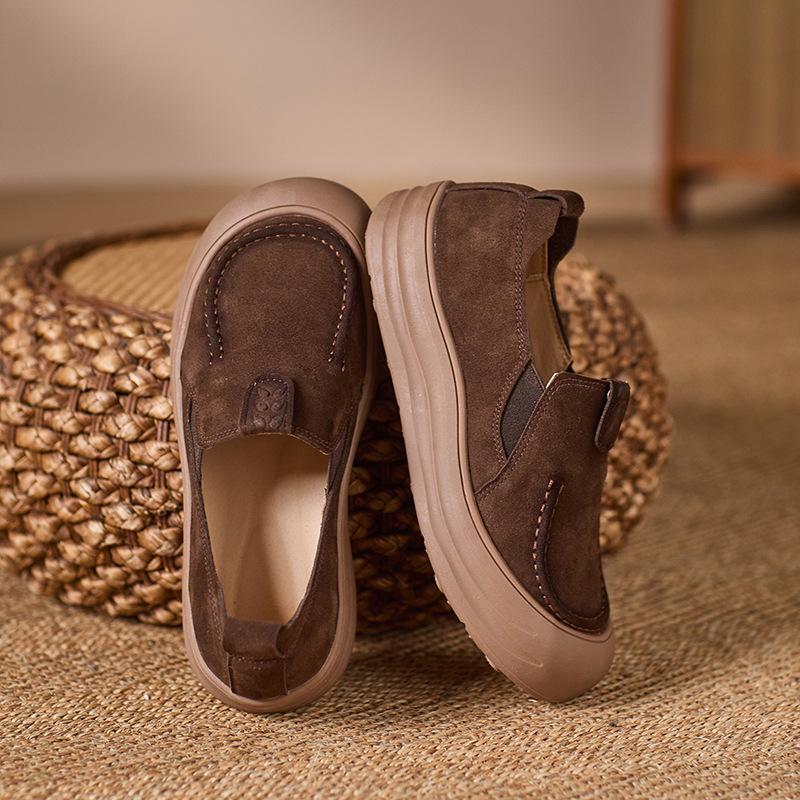 

Осень новый красивый британский стиль кожа ручная работа круглый носок закрытый носок плоский каблук одинарная обувь мягкая подошва повседневная обувь 41 темно-коричневого