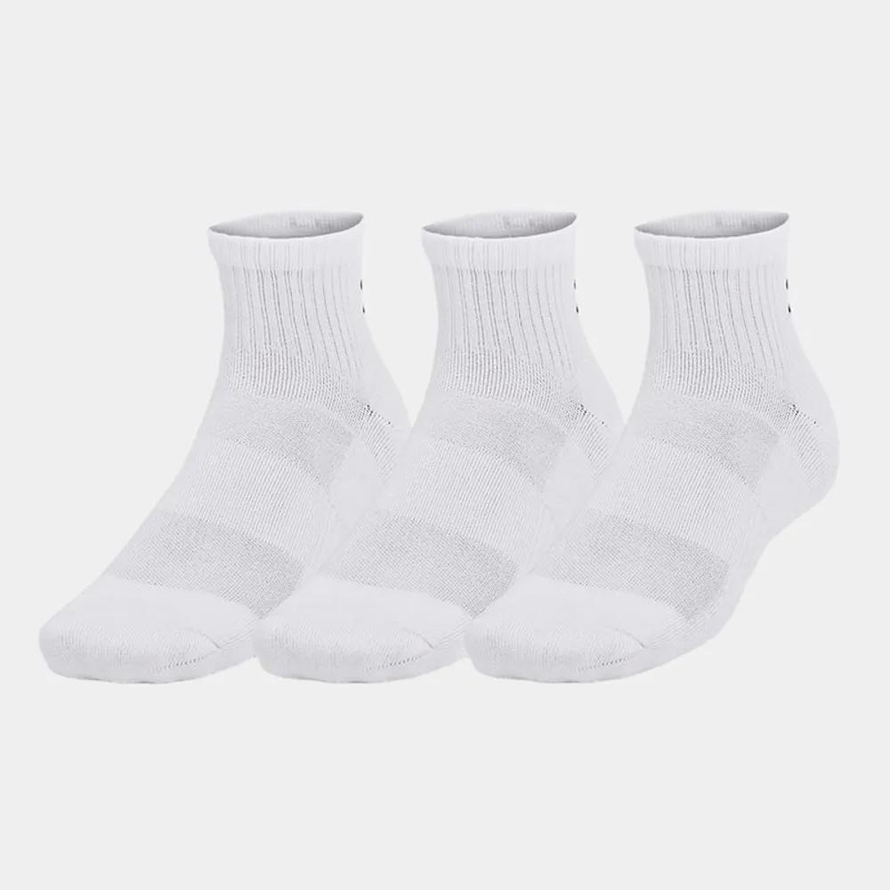 Under Armour Unisex Training Cotton Quarter Socks 3 Pairs 1386372-100 3026111
