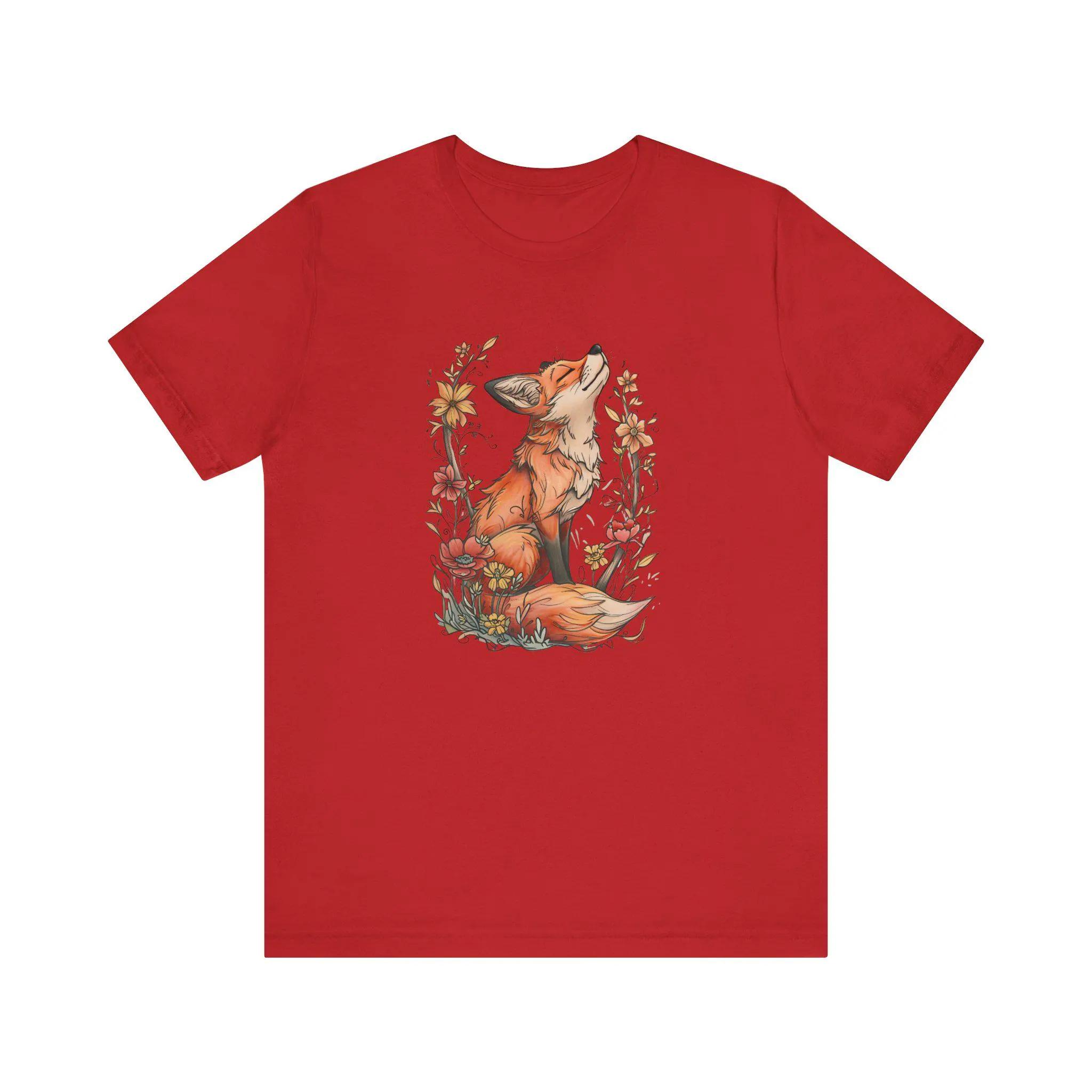 

Plus Size Summer Womens Vintage Flower Fox Pattern Print TShirt Cotton Breathable Stylish Versatile Street Style Oversized 4XL