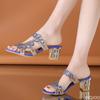 2026 new women Summer Fashionable versatile thick heels shoes sexy comfortable High Heel Slippers Open Toe  minimalist sandals