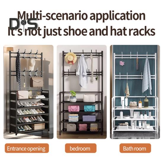 Multi-Layer Shoe Rack Doorway Clothes Hanger High Stability Simple Installation Shoes Shelf Floor-Standing Storage Rack