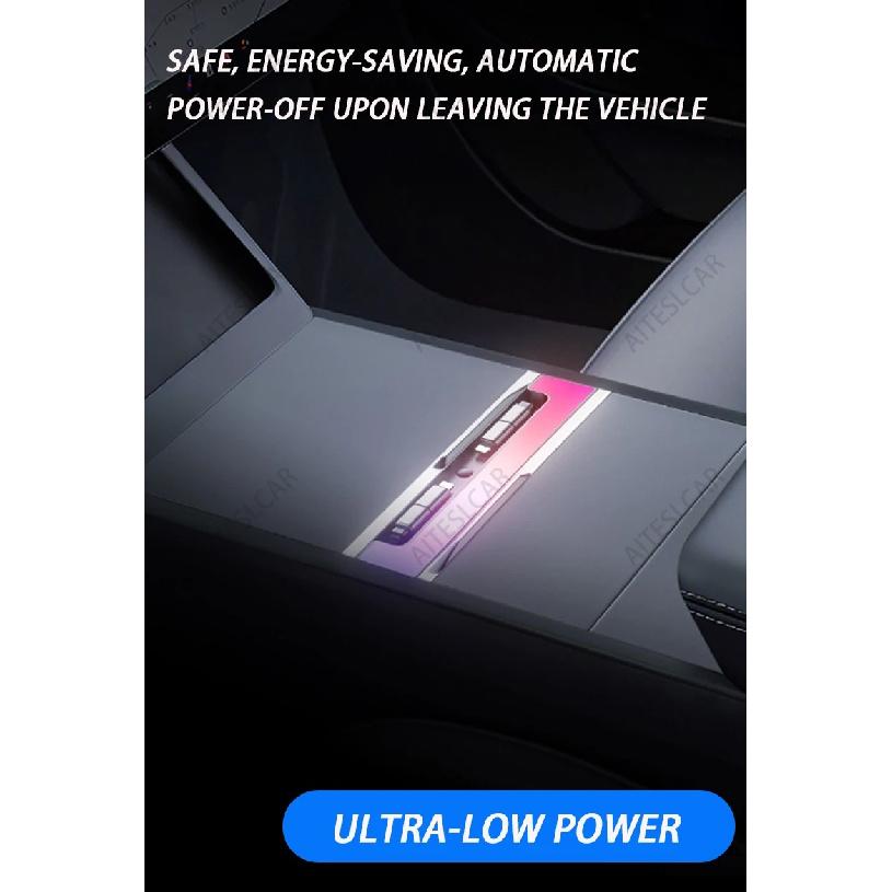 For Tesla Model Y Juniper Fast Charging USB Hub Docking Station with Rainbow Light Model 3 Highland Retractable Ambient Lighting
