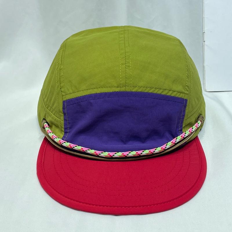 

Korean Fashion Vintage Color Block Quick Dry Flat Brim Cap, Unisex Casual Baseball Hat & Five-Panel Sun Cap M 56-58cm adjustable