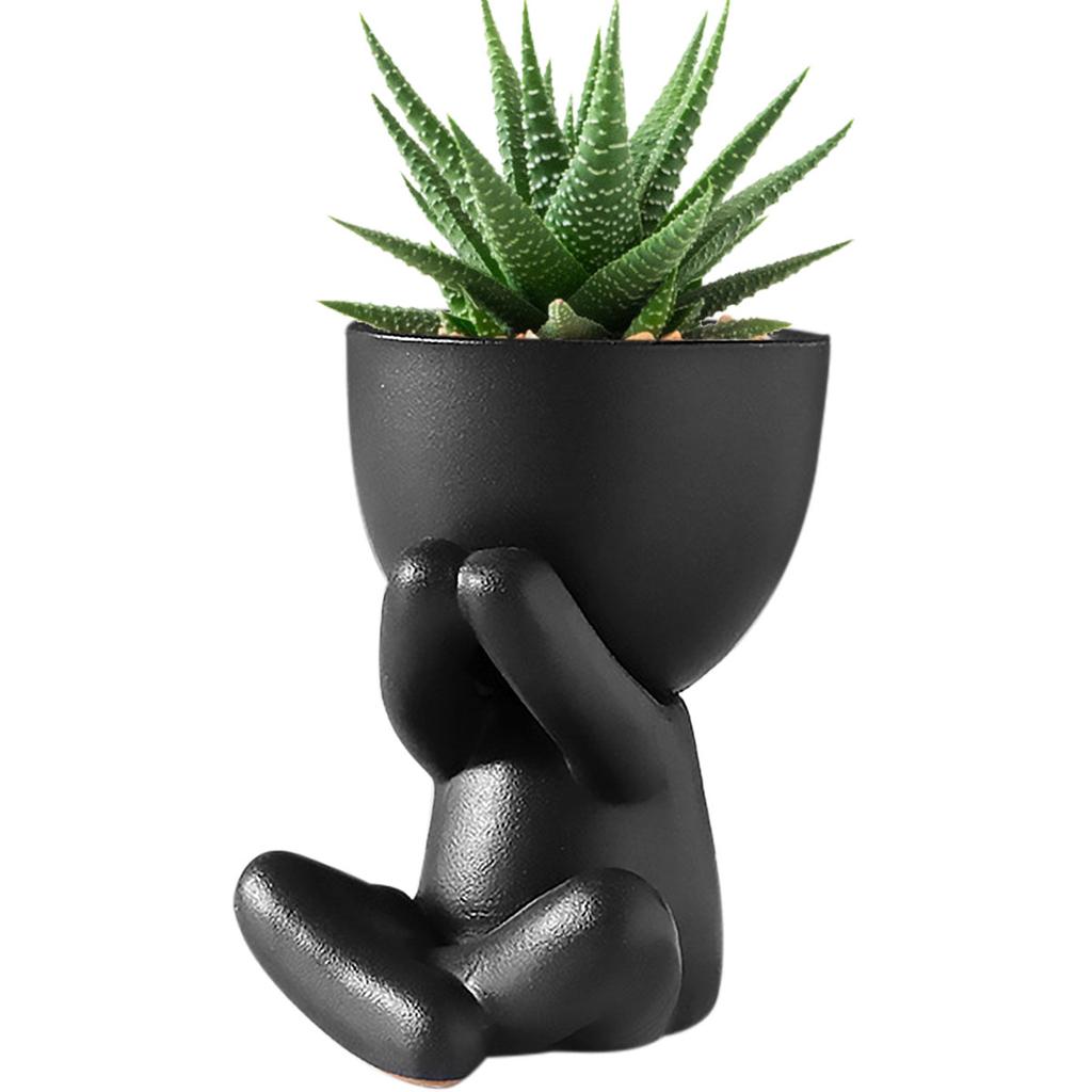 Succulent Flower Pots Creative Animal Ceramics Planter Garden Office Balcony Decoration for Small Plant Flower Cactus with Hole