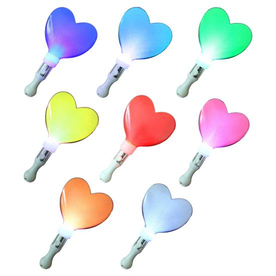 

Короткий светящийся браслет в форме сердца, многоцветный светодиод, для концертов, фестивалей, вечеринок, пластиковая светящаяся игрушка с кнопочной батарейкой