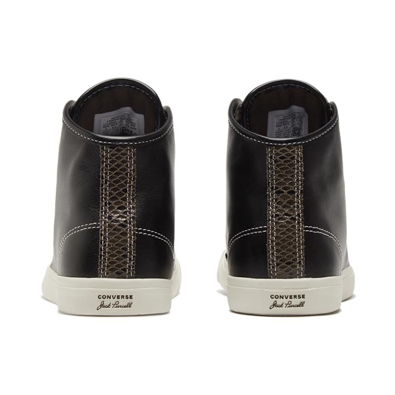 Converse Jack Purcell Lp Non-Slip Shock Absorption High-Top Board Shoes Unisex Black & White