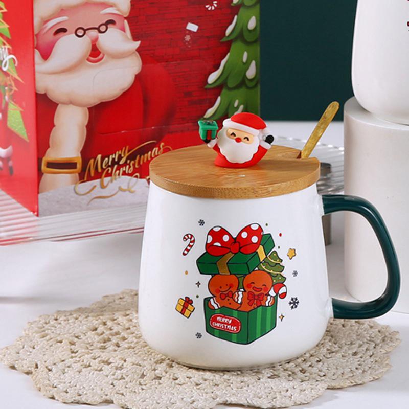 Christmas Ceramic Mug Gift Set - Santa Claus New Year Office Coffee Mug