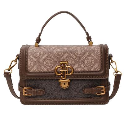 Bag Ladies Retro Portable Small Square Bag 2024 New Fashion Casual One Shoulder Crossbody Box Lock Small Bag