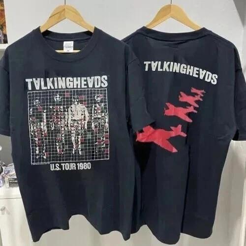 1980 Talking Heads Тур по США Черная Унисекс Футболка с 2 Сторонами S-5XL Унисекс Футболка XXXL