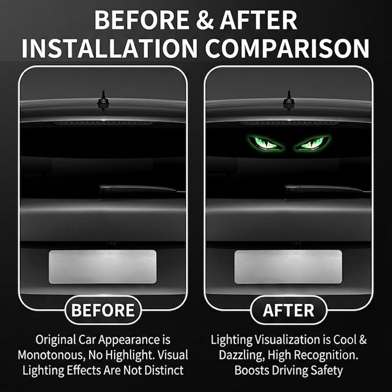 Solar Car Demon Eye Warning Light No Wiring Required Multi Flashing Modes Universal Fit for All Vehicle Night Driving Anti-Collision