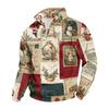 Men's Casual Sweatshirt with Stand Collar and Christmas Print