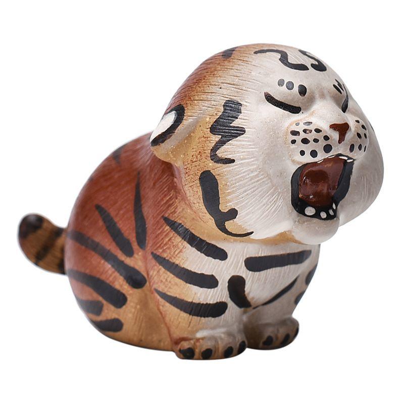 

Ручная работа, милый тигр, питомец для чайной церемонии, счастливая удача, скульптура из фиолетовой глины Цзыша для чайного набора Гунфу, украшение для дома S