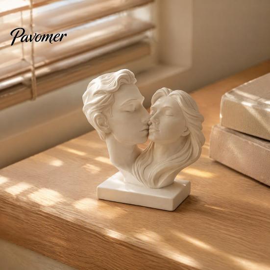 Couple Kissing Statue 3D Printed Hugging Statue, Modern Minimalist Art Sculpture Artistic Bust for Home Desk Shelf, Romantic Decor Ornament,