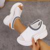 2025 summer new platform sandals women's foreign trade Europe and the United States large size lazy one pedal flying woven fish mouth sports sandals
