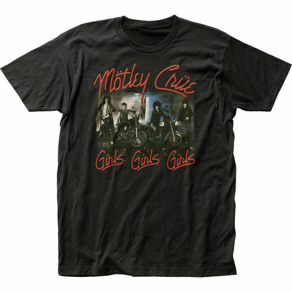Motley Crue Girls Girls Girls T-shirt Mens Licensed Rock N Roll Retro Tee Black XXXXL