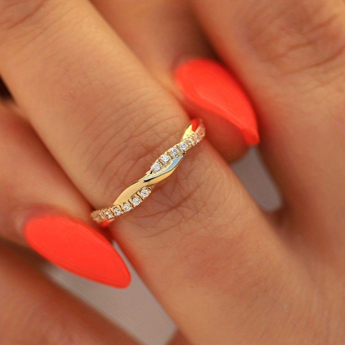 

1pc Women s Ring, Inlaid with Synthetic Zircon Ring, Fashionable Ring, Suitable for Daily Wear, Layered Ring 5 золотой