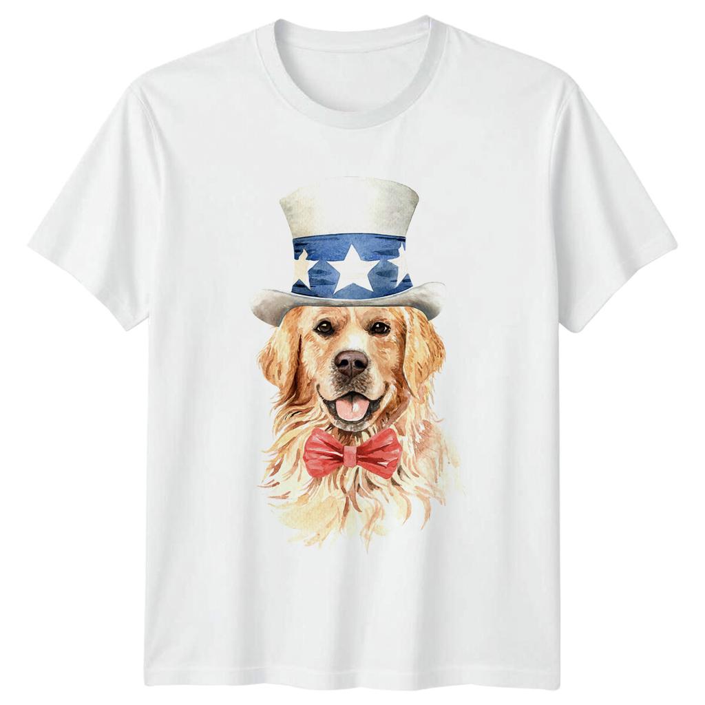 Patriotic Golden Retriever Dog Unisexs TShirt