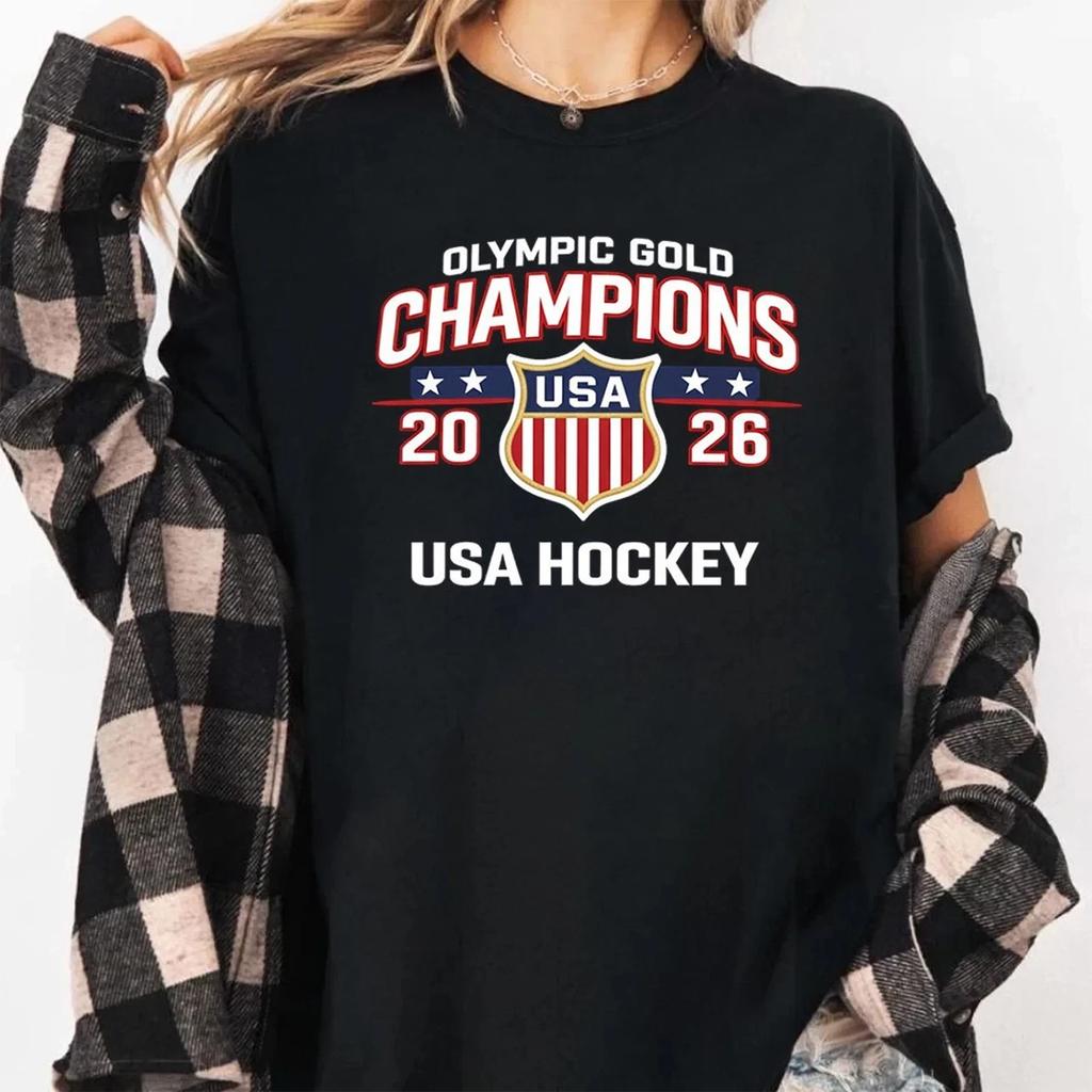 USA Hockey 2026 Winter Olympics Gold Medal T-Shirt, Double Gold Champions Shirt