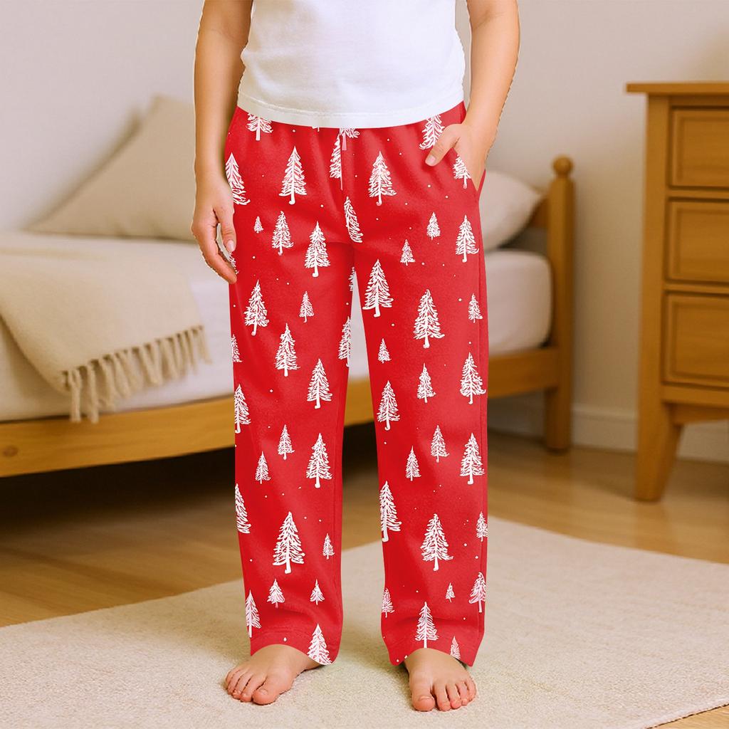 Children's Soft Comfortable Pyjama Bottoms Casual  Christmas Print Home Pants