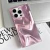 Pink Silk Texture Pattern Glossy Rectangle Edge Shockproof Protective Phone Cover for For Iphone 16 1 14 13 17 ProMax Cover