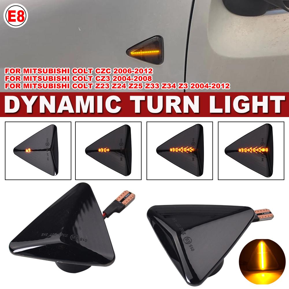 2 Stück LED Dynamische Seitenmarkierungs-Blinker für Mitsubishi Colt CZC CZ3 Z23 Z24 Z25 Z33 Z34 Z3 Sequentieller Blinker