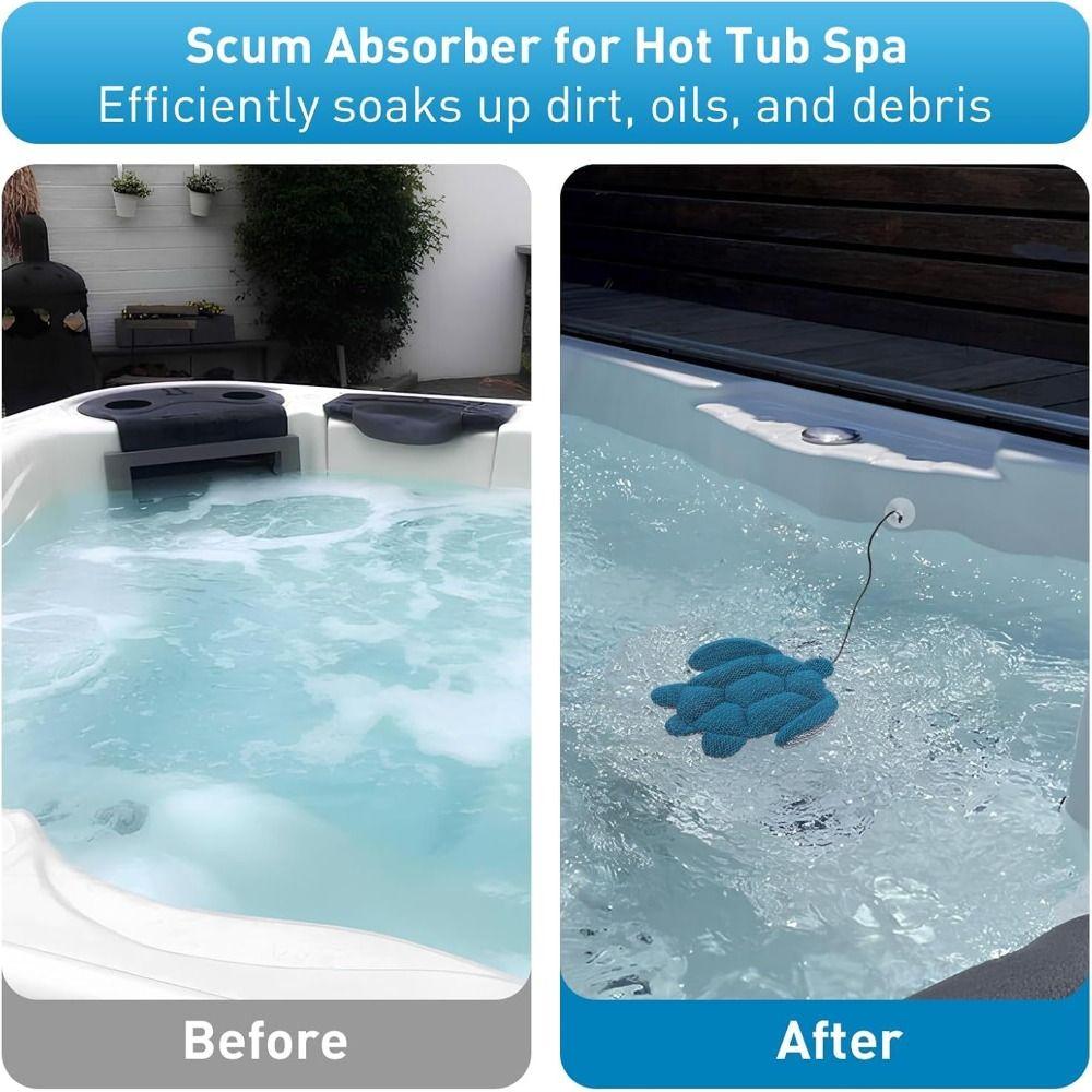 Turtle Hot Tub Scum Absorber Reusable Oil Absorbing Sponge Portable Hot Tub Cleaner  For Pool