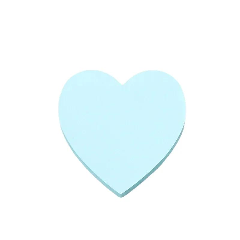

100sheets/pc Memo Pad Solid Color Heart Shaped Notepad for Staff Students Stationery Sticky Note Writing Pads Note Pad синий