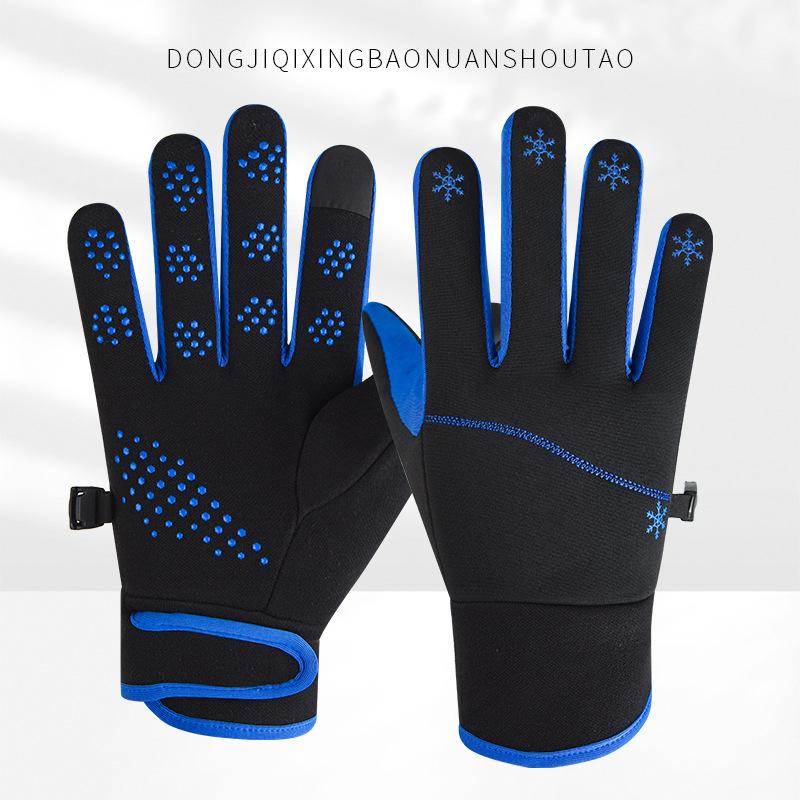 Men and Women Same Style Plush Warm Gloves for Winter Cold and Windproof Outdoor Sports Anti Slip Touch Screen Riding Gloves