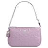 Coach Nolita 19 Ciondolo Cuore Argento Firma Manico a Catena Chiusura a Zip Borsa in Pelle Verniciata Piccola Borsa da Donna Lilla CCZ27-SVIZ
