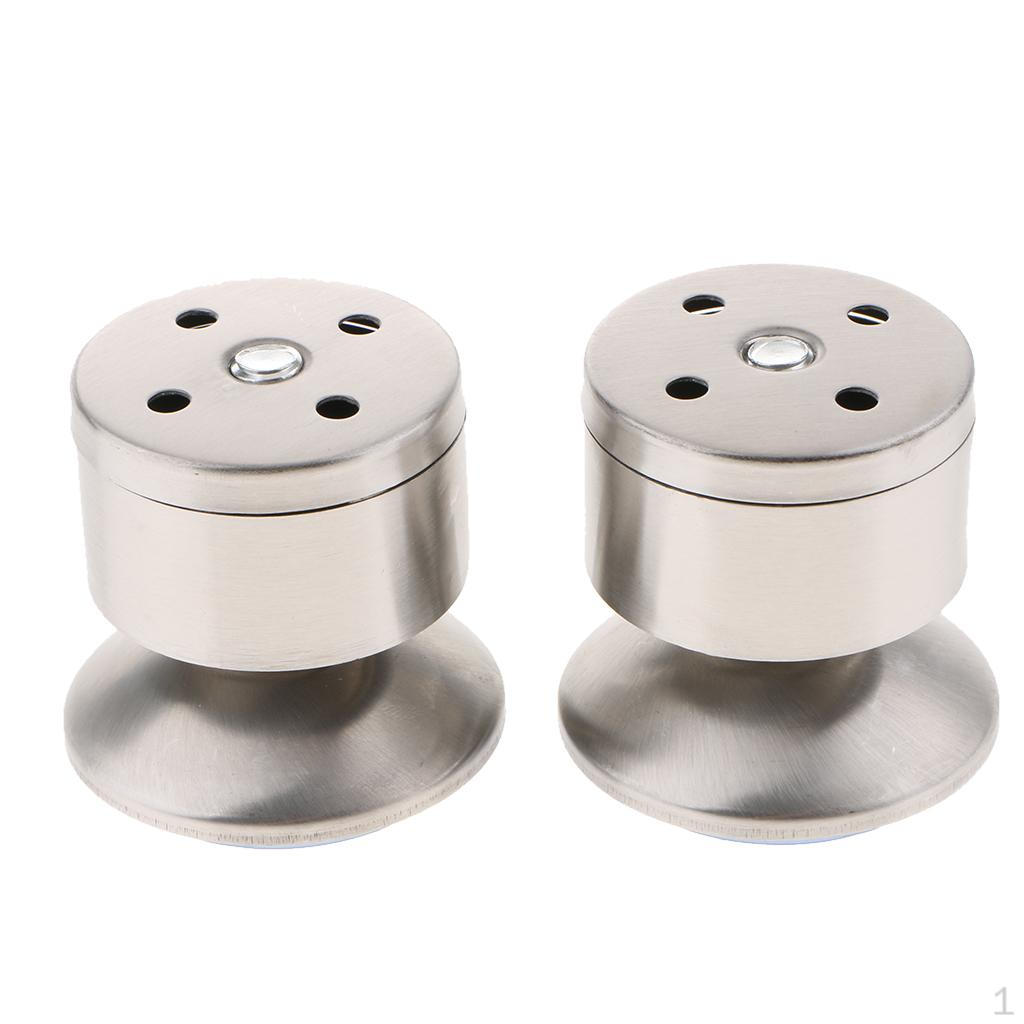Furniture Legs Stainless 2inch Diameter, 2pcs Pack, With No-skip Rubber Base