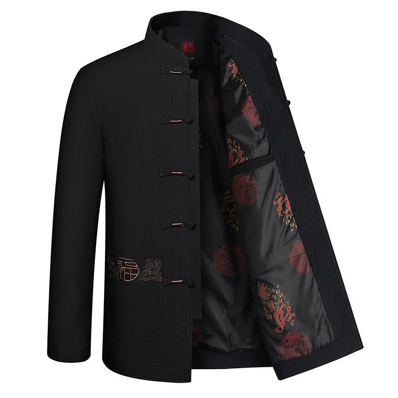 Spring Autumn Middle-aged and Elderly Men Father Tang Jacket Chinese Style Hanfu National Wind Grandpa Coat Jacket