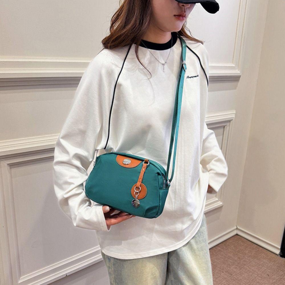 Portable Shell Nylon Crossbody Bag Waterproof Casual Oxford Cloth Dumpling Bag Solid Color Large Capacity Mobile Phone Bag Daily