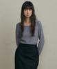 Lingseoul Essential Boat Neck Top-Gray
