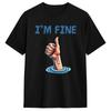 T-shirt Streetwear Spiaggia Sì Sto Bene Nessuna Preoccupazione Teschio Divertente Citazione Magliette Novità 100% Cotone T-shirt Manica Corta Top