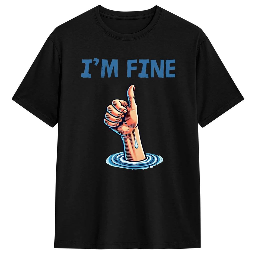 T-shirt Streetwear Spiaggia Sì Sto Bene Nessuna Preoccupazione Teschio Divertente Citazione Magliette Novità 100% Cotone T-shirt Manica Corta Top